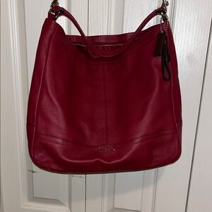 Coach Cherry Red Leather Shoulder Bag